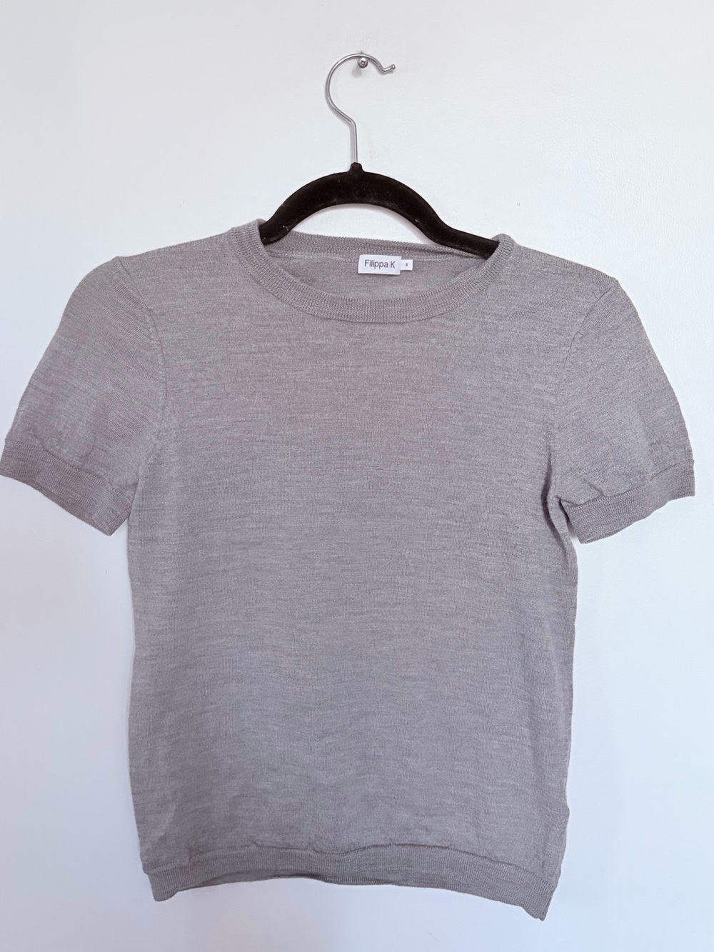 Filippa K Merino Wool Grey short-sleeve knit tee- Small